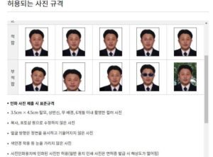 운전면허증 사진 규격 예시 정면 얼굴 기준